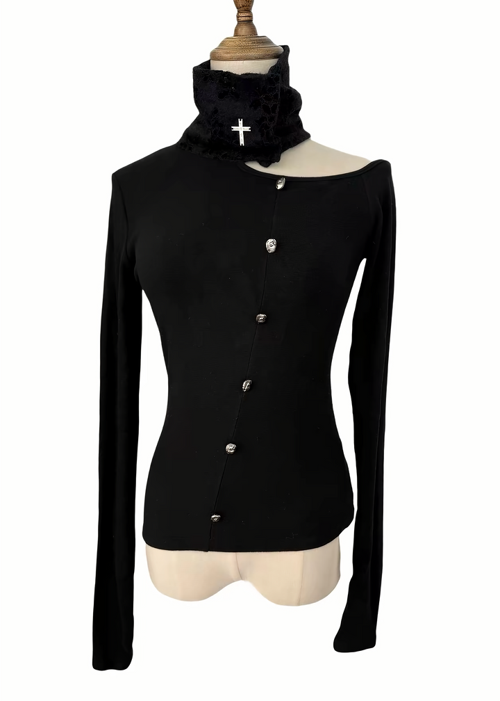 DETACHABLE VELVET SHAWL TOP / LG1743