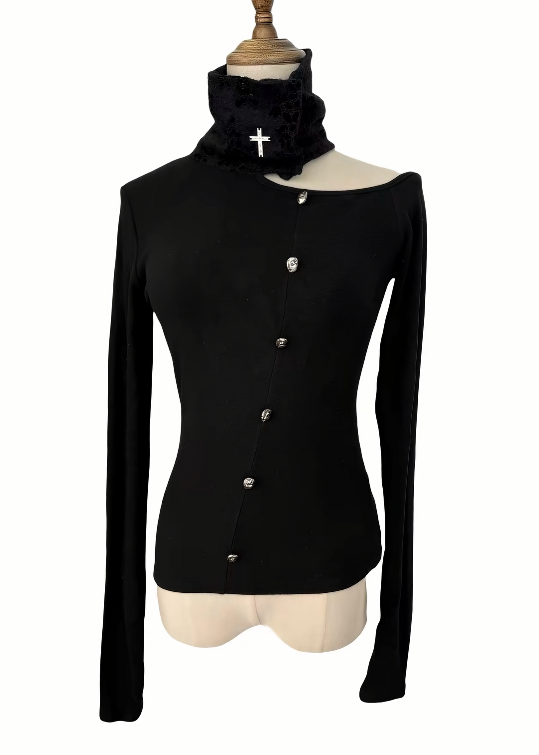 DETACHABLE VELVET SHAWL TOP / LG1743