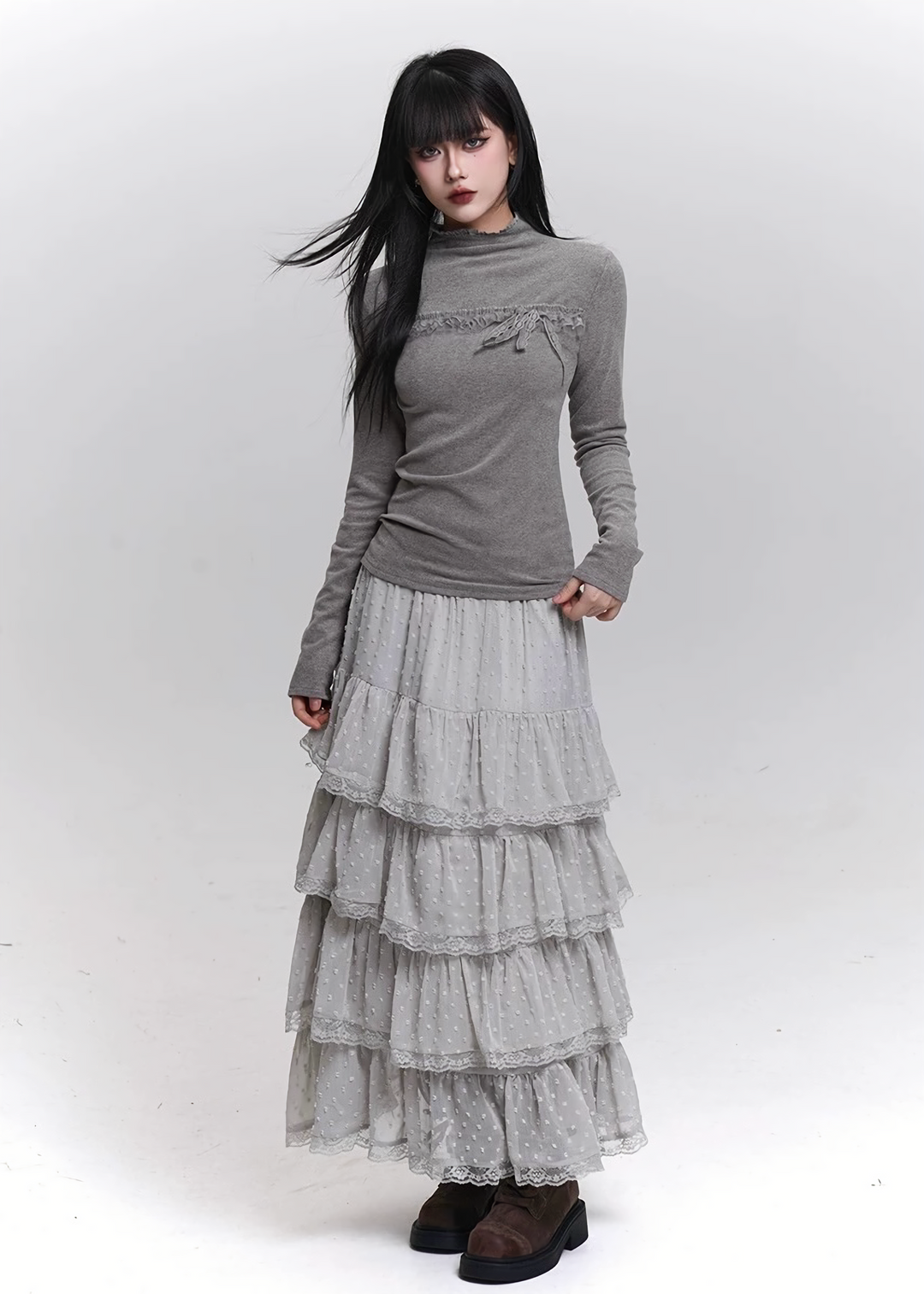 LACE RIBBON TIGHT TOP / LG1453