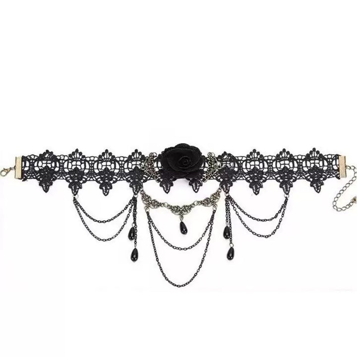 Dark Gothic - Rose Choker Band Necklace / LG1146