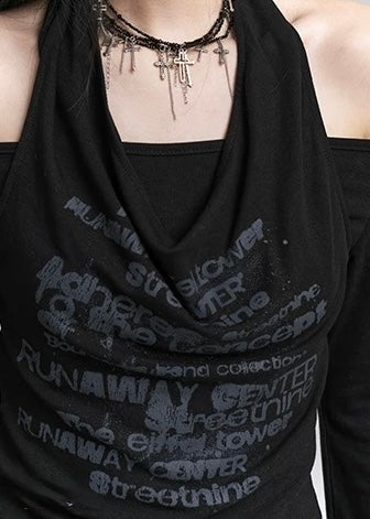 Drape Print Cutout Top / lg1372