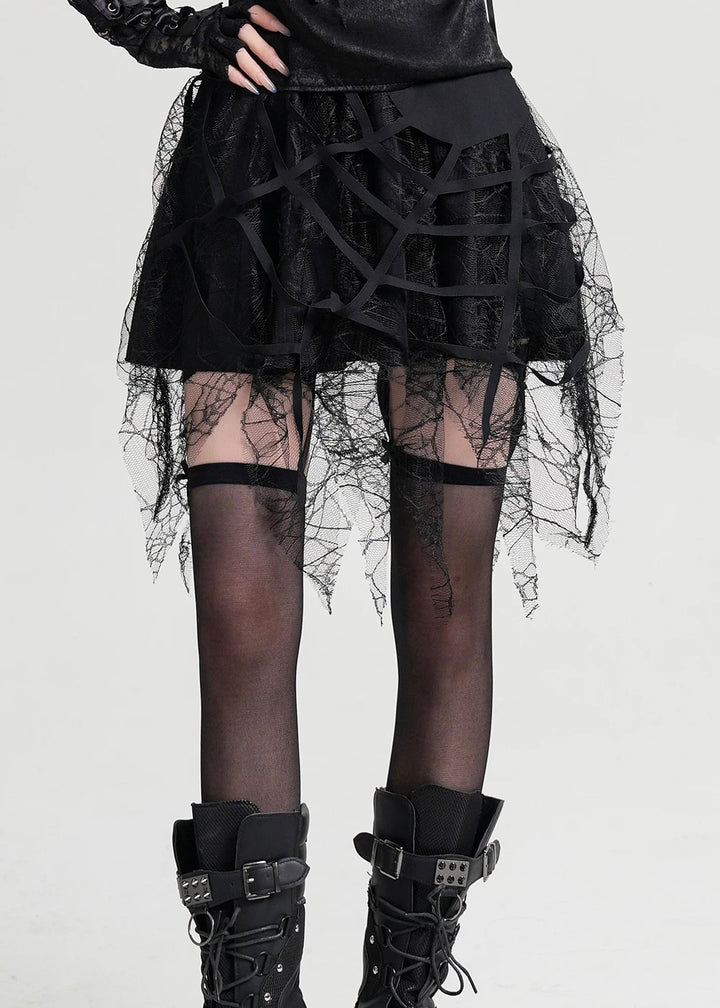 GOTHIC WEB LACE SKIRT / LG1581