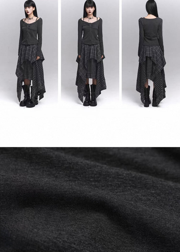 Gothic Ruched Button Top / lg1352