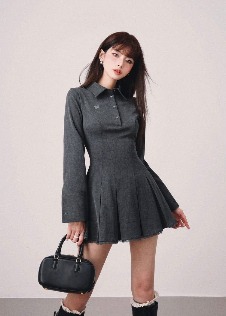 polo pleated mini dress / mu1121