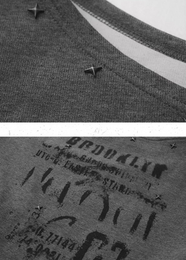 Vintage Print Loose Sweat / LG1380