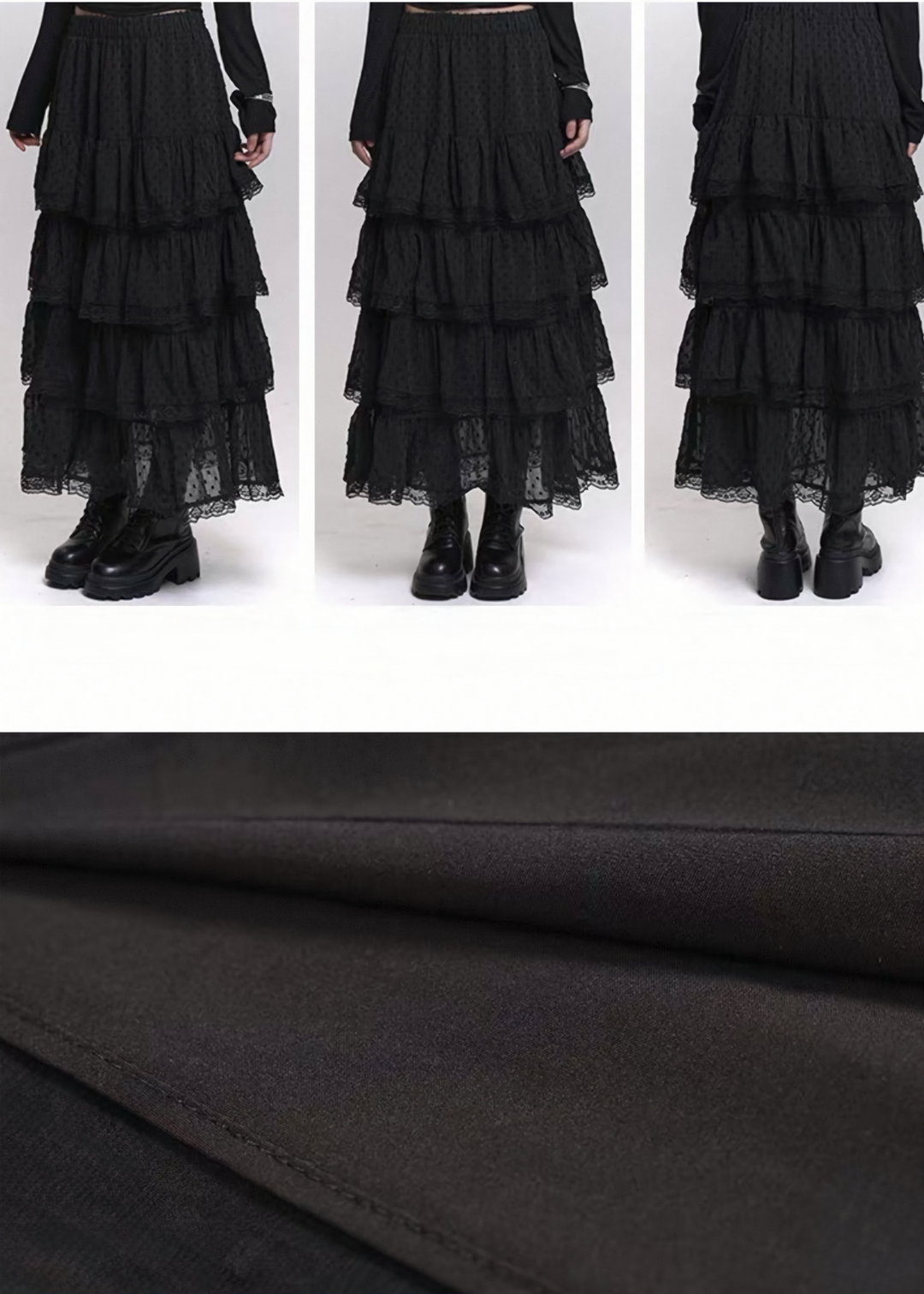 TIERED LACE LONG SKIRT / LG1452