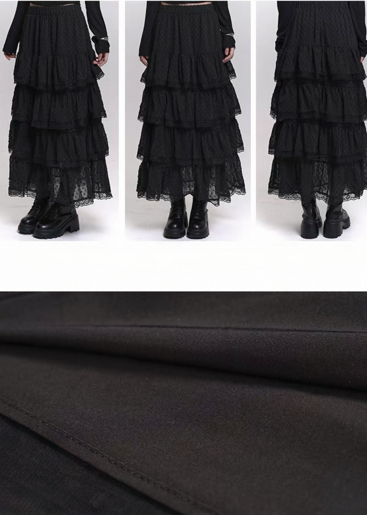 TIERED LACE LONG SKIRT / LG1452