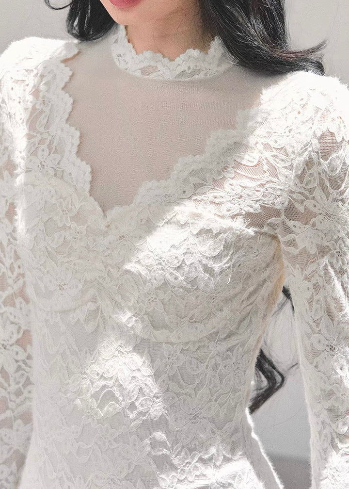 GOTHIC SHEER LACE MINI DRESS / LG1651