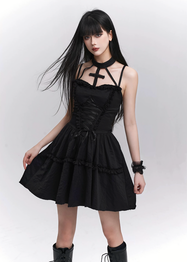 Gothic Cross Strap Dress / LG1284
