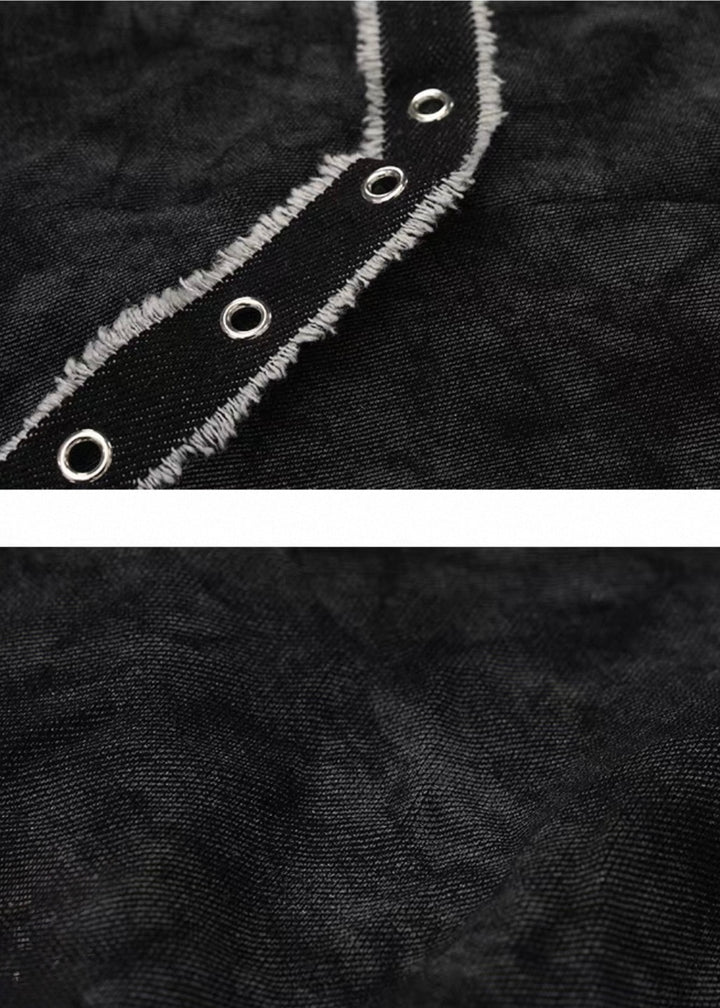 ACID WASH ASYMMETRIC BELTED DRESS / lg1363_e4r