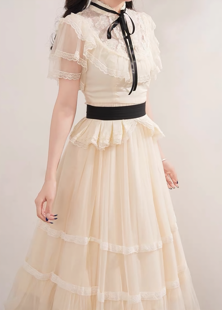 CLASSICAL RIBBON TULLE DRESS / LG1623