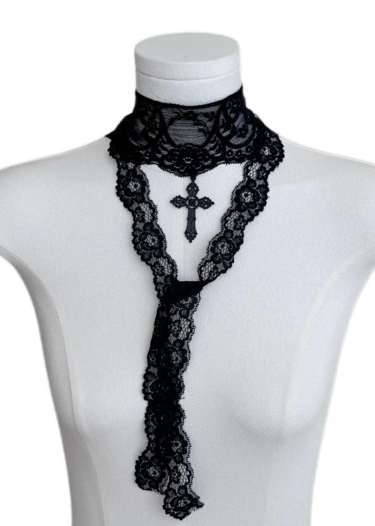 Multi-way Cross Lace Choker / A1128_e4r