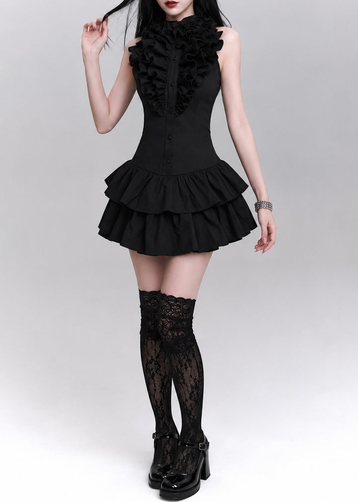 GOTHIC FRILL MINI DRESS / LG1556