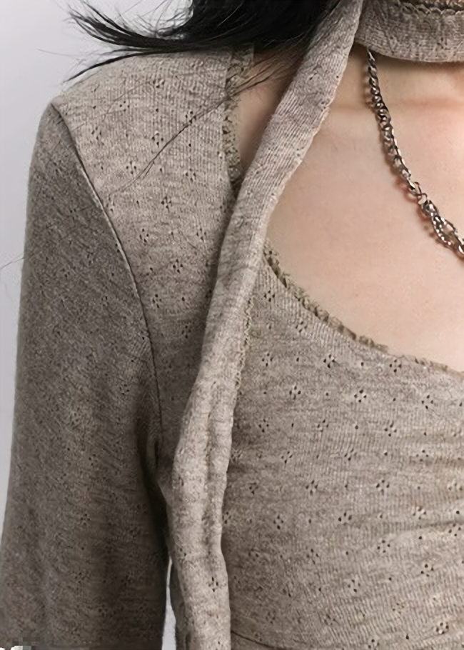 CHOKER GATHER TOPS/LG1416