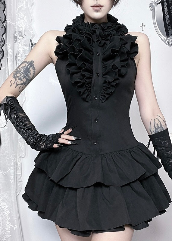 GOTHIC FRILL MINI DRESS / LG1556