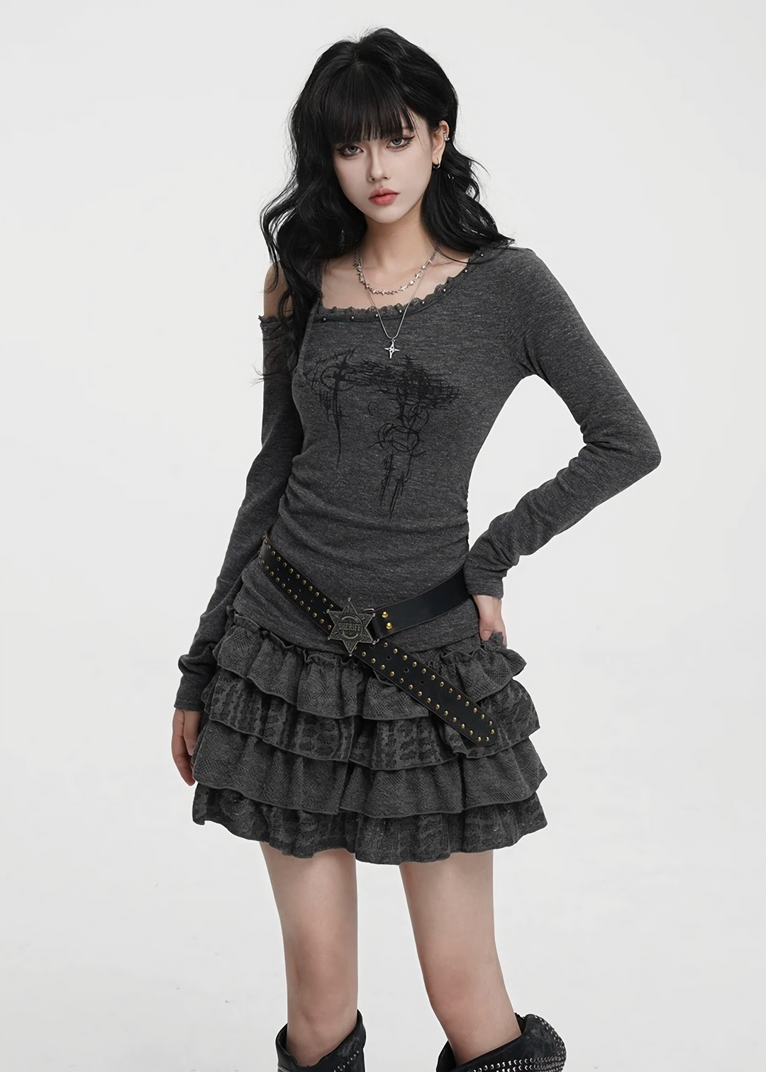 FRILL TIER MINI SKIRT / LG1426