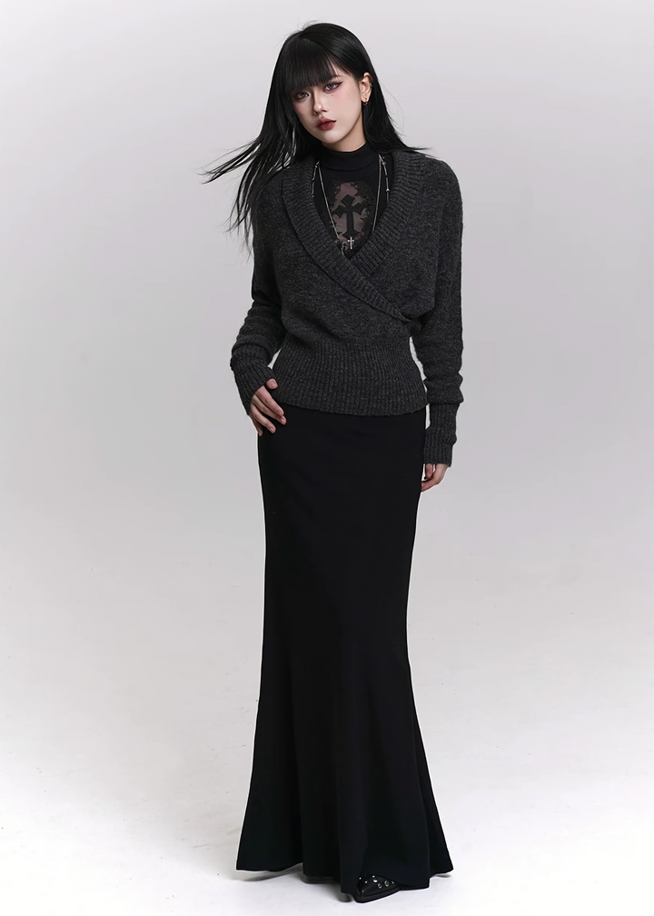 WRAP RIB KNIT TOP/ LG1461