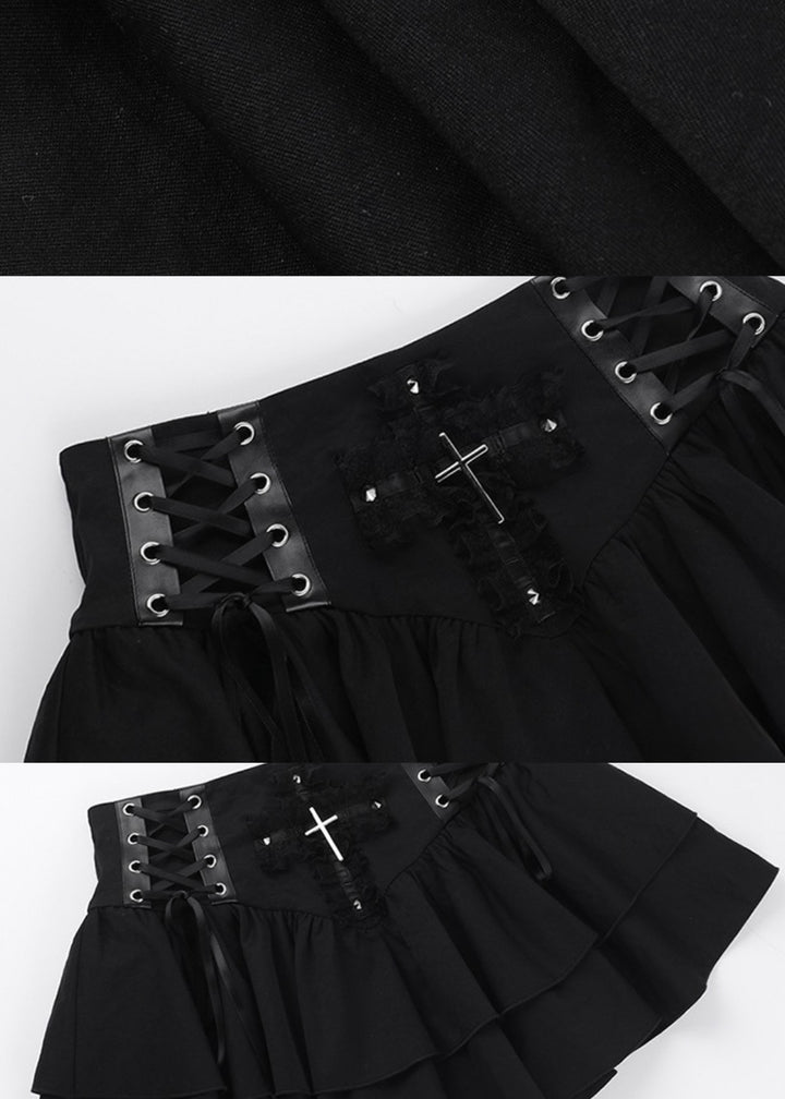 gothic cross mini skirt / LG1225_e4r