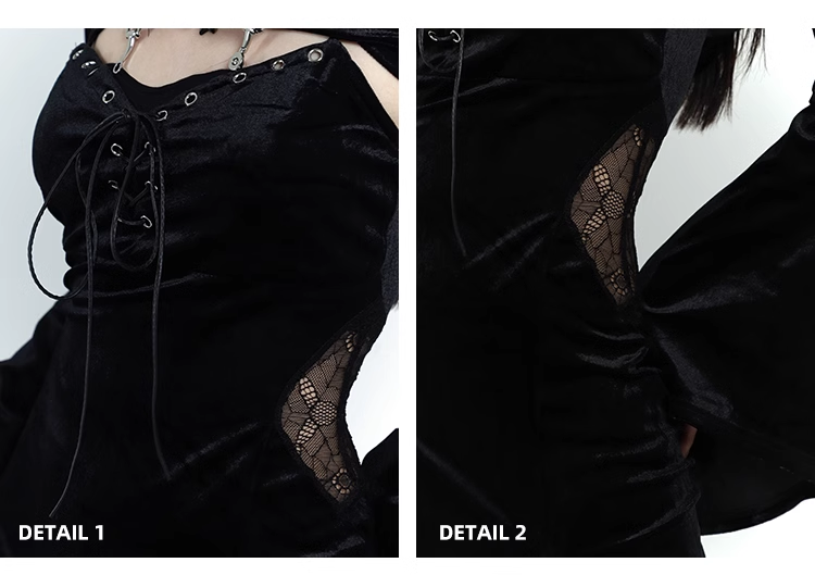 black velvet suspender dress/lg1132