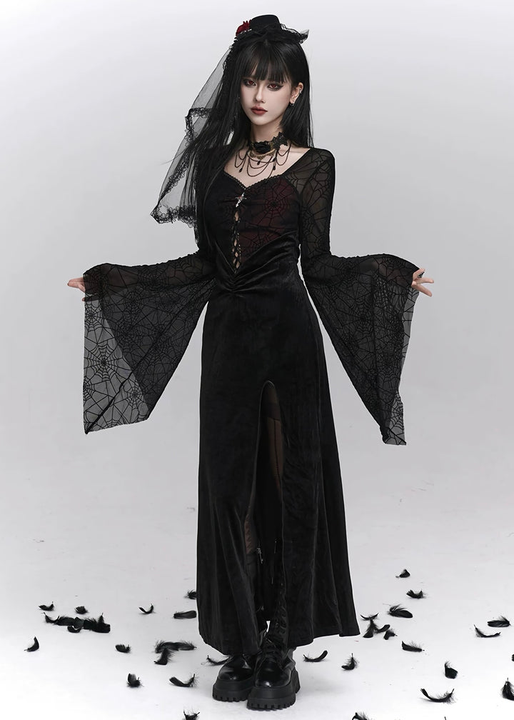 Dark Veil Gothic Long Dress / LG1409