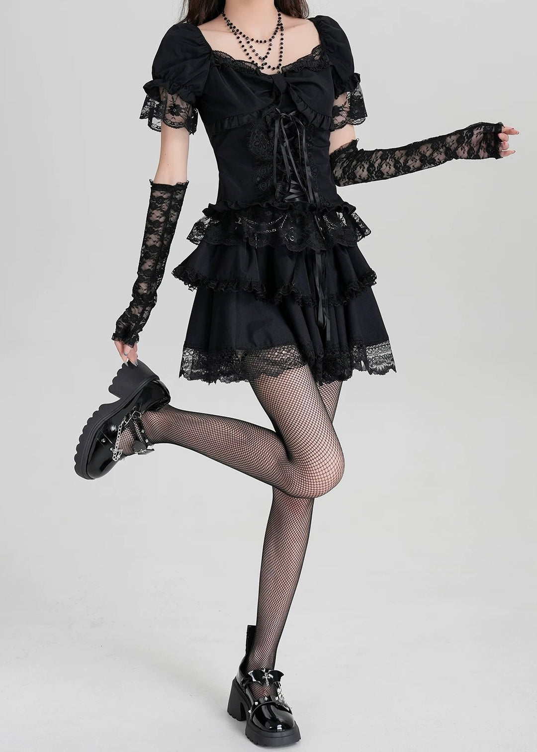 GOTHIC FRILL LAYERED SKIRT / LG1569