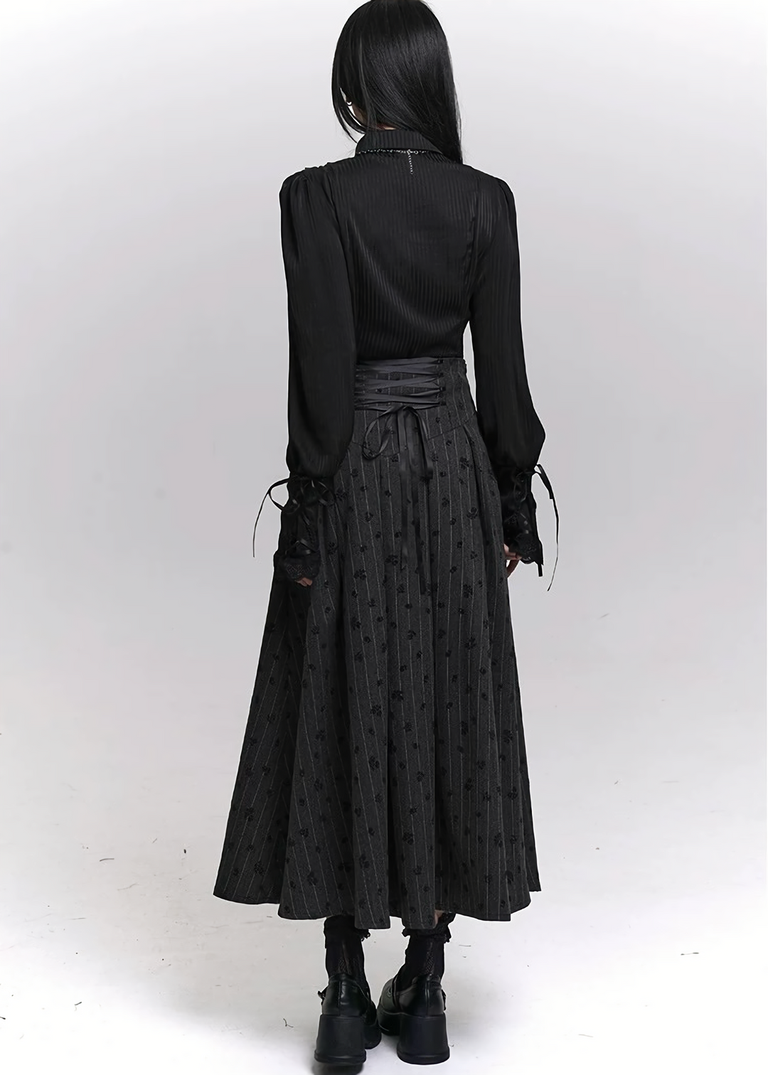 REQUIEM CORSET A-LINE MIDI SKIRT / LG1466