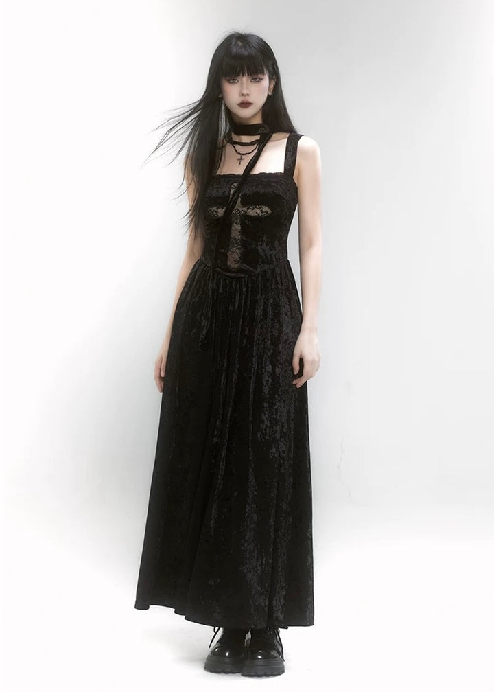 gothic cross dress &amp;amp; short fur jacket / LG1185_e4r