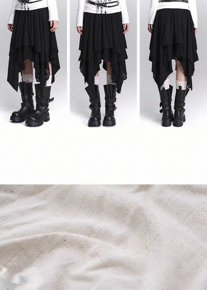 Layered Asymmetry Lace Skirt / LG1444