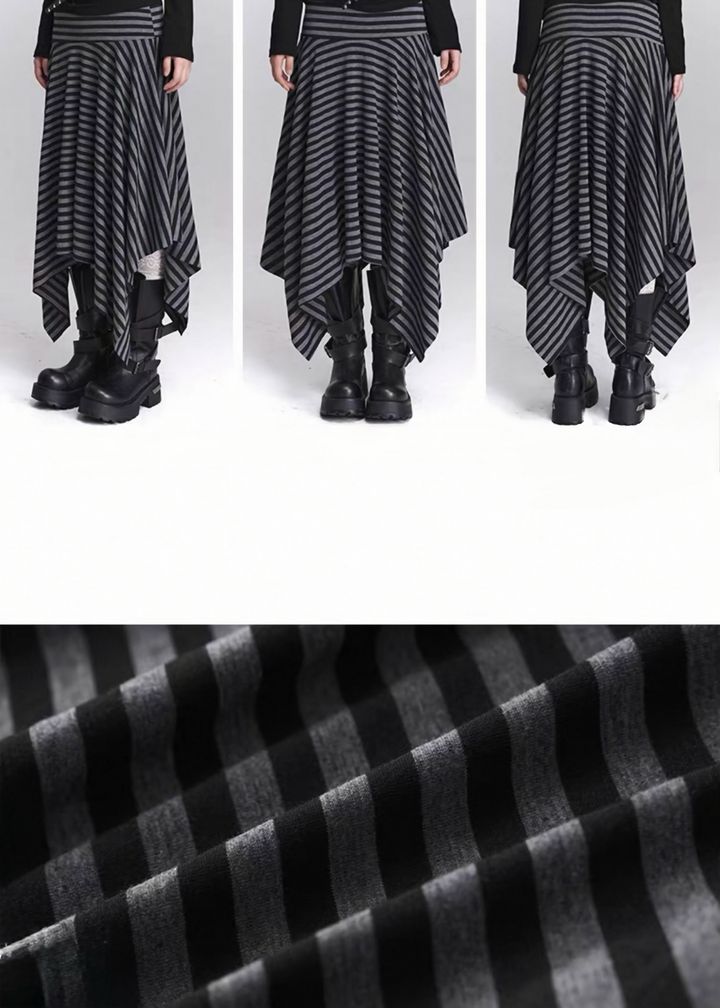 SHADOW STRIPE ASYMMETRY SKIRT / LG1445