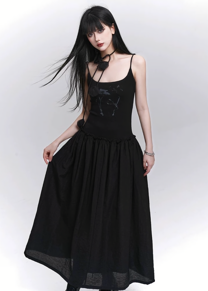 Sheer long camisole dress / LG1285