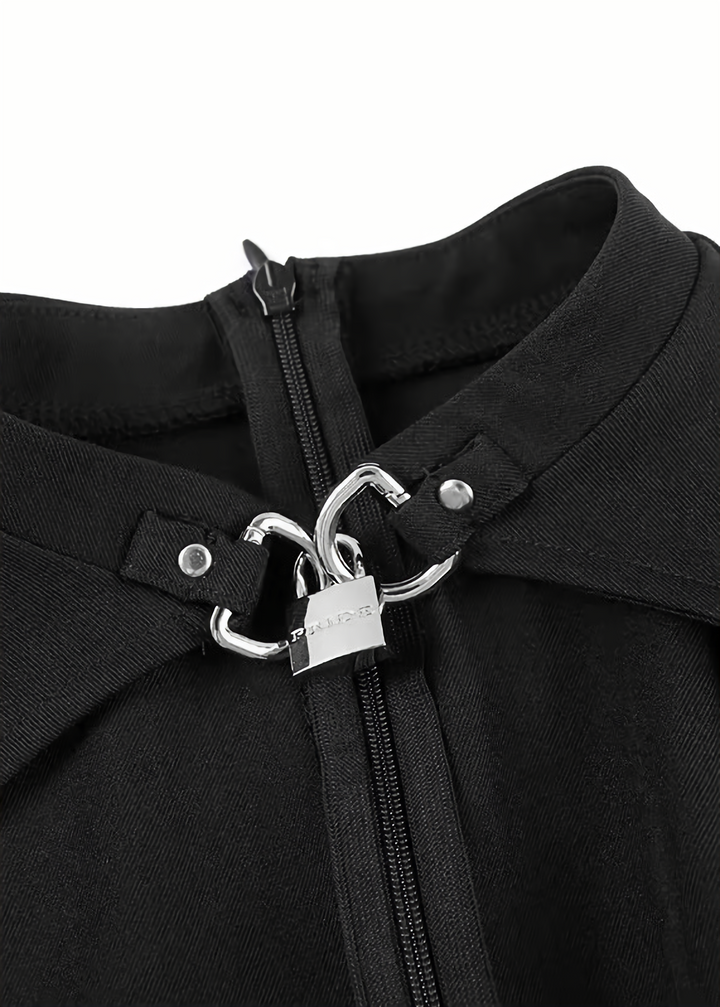 GOTHIC PADLOCK CUTOUT MINI DRESS / LG1733