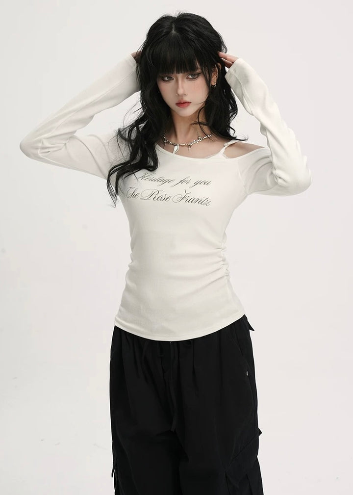 Logo Strap Off-Shoulder Top / LG1391