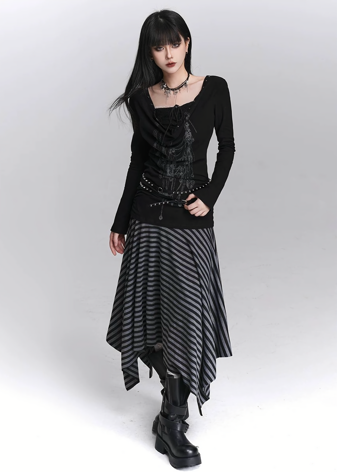 Chain Corset Long Sleeve Top / LG1443