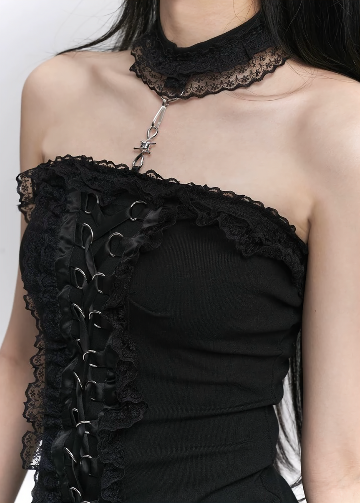 Dark lace corset top / LG1278