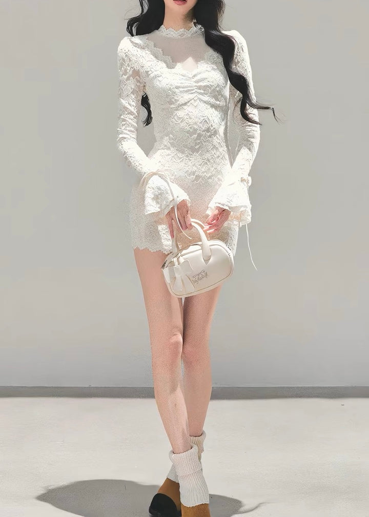 GOTHIC SHEER LACE MINI DRESS / LG1651
