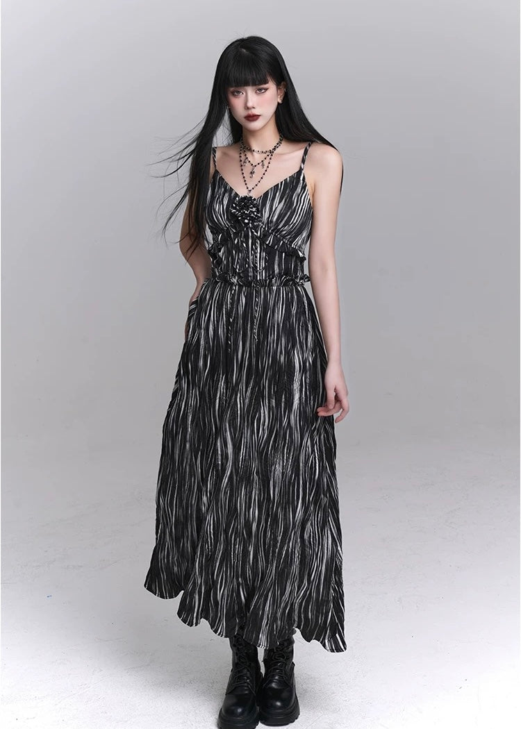 smoke striped dress / LG1229