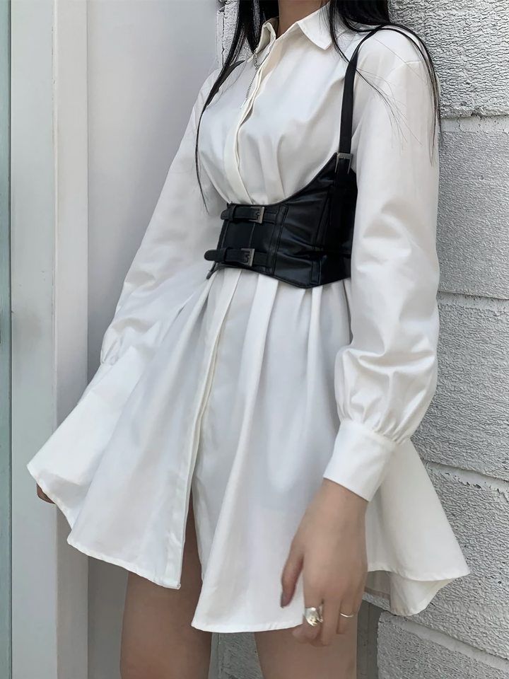 Faux Leather Corset Bustier / A1118