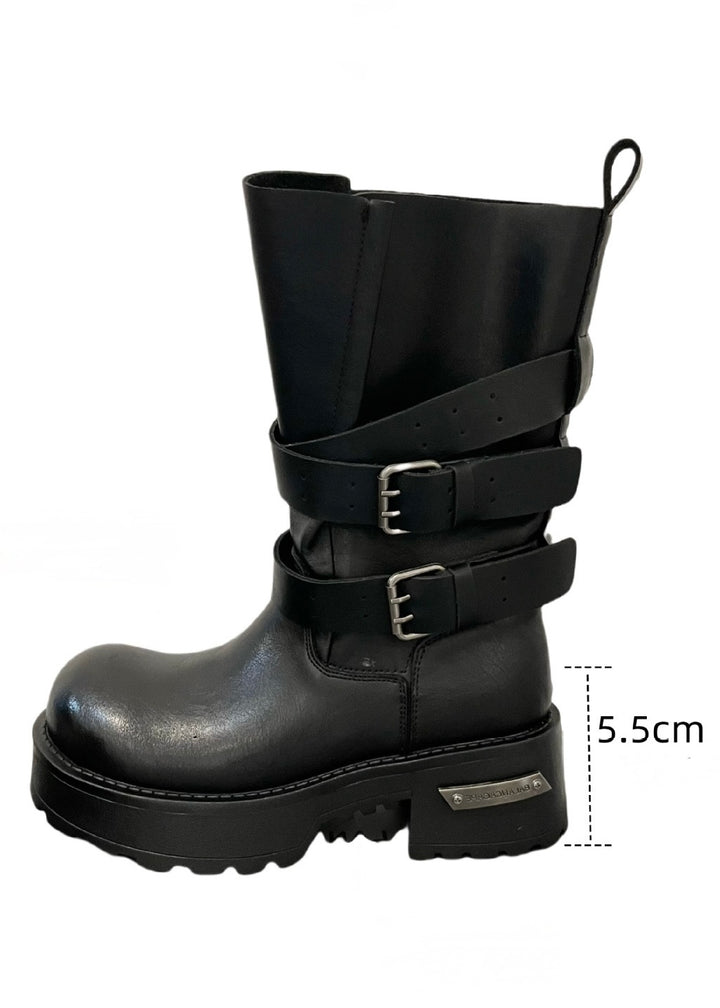 Buckle Strap Boots  / v1153