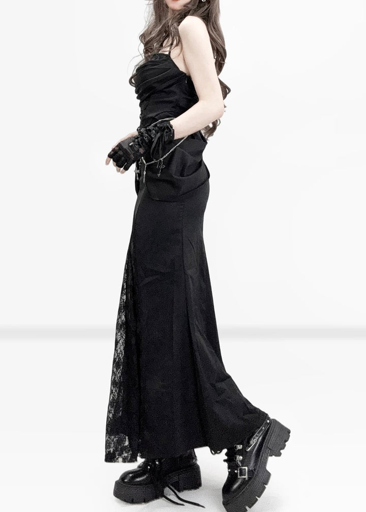 GOTHIC CROSS STRAP LONG DRESS / LG1557