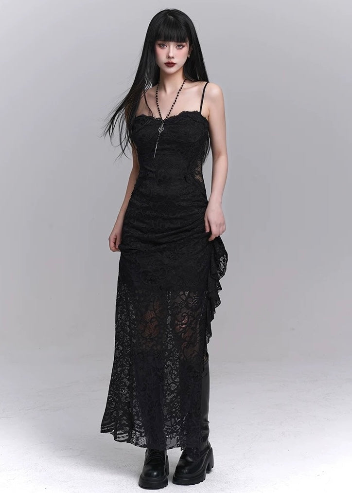 black lace suspender dress / LG1241