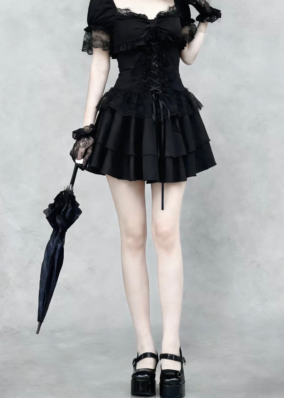 GOTHIC CORSET LACE MINI DRESS / LG1558