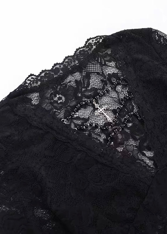 GOTHIC LACE FLARE SLEEVE TOP / LG1570