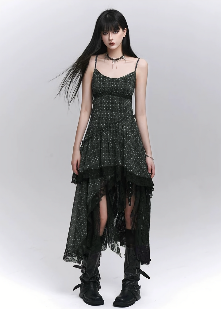Midnight dot sheer dress / lg1324 