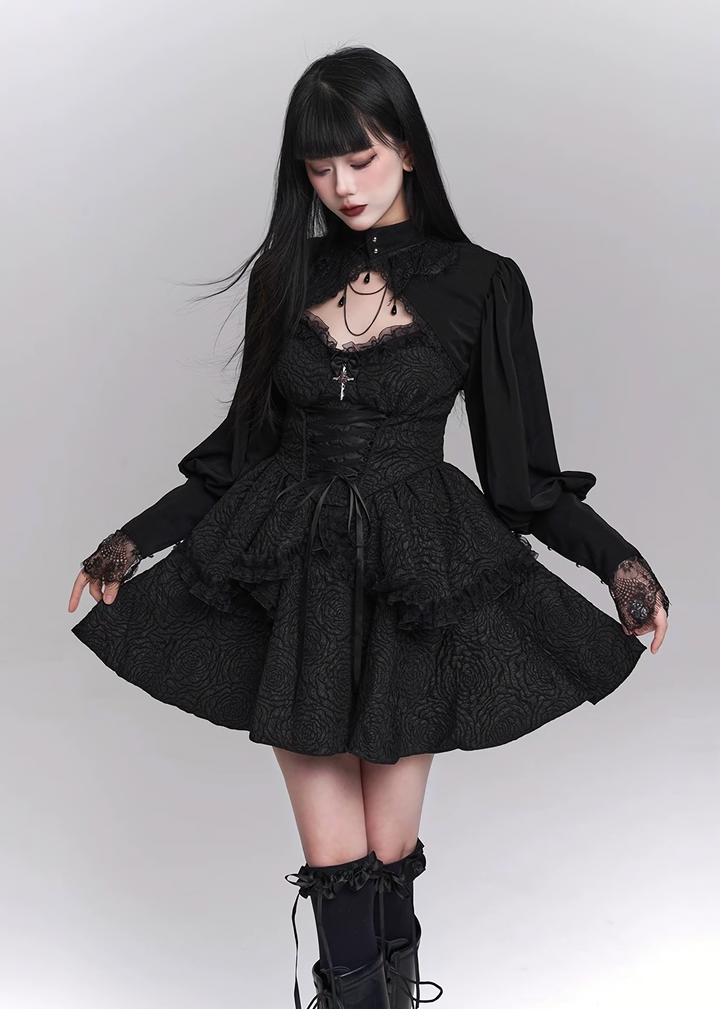 Classic Gothic Mini Dress Set