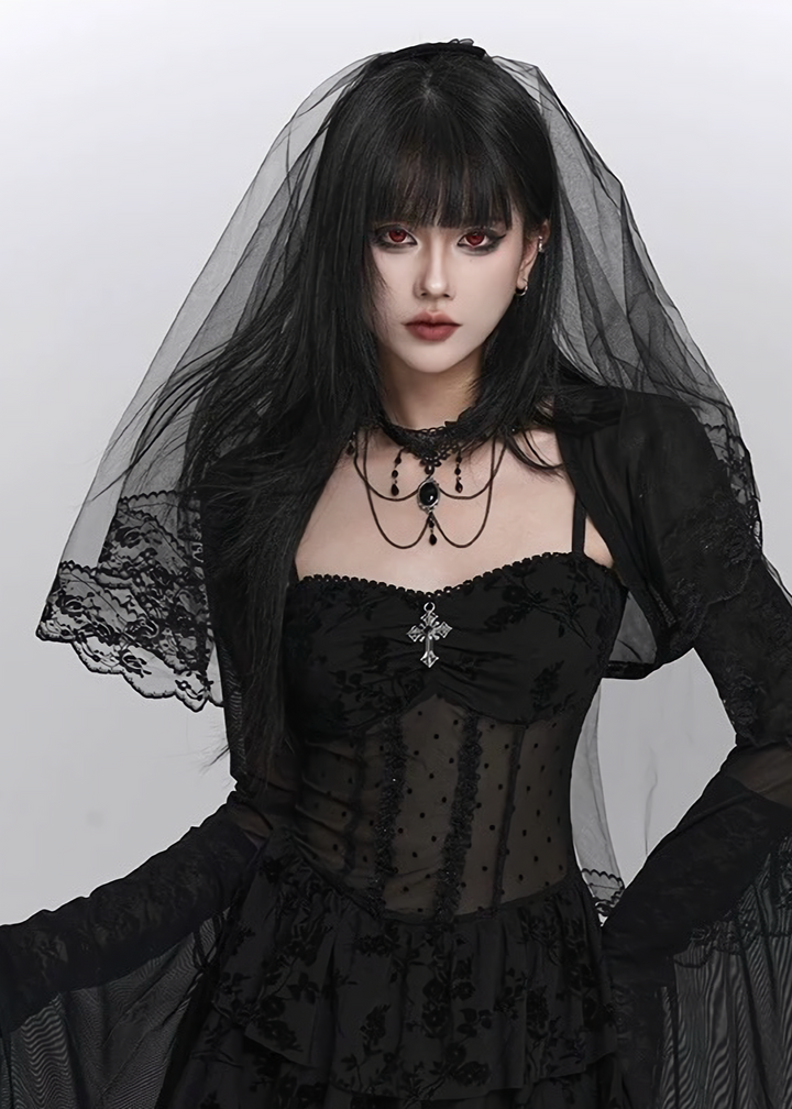 Lace Chain Tassel Choker / A1135