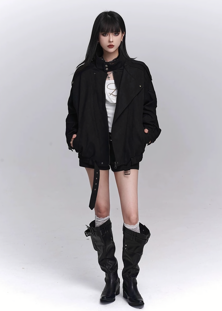 STRUCTURED SUEDE OVER JACKET / LG1440