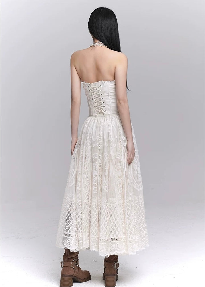 corset top &amp;amp; lace flare skirt / LG1236