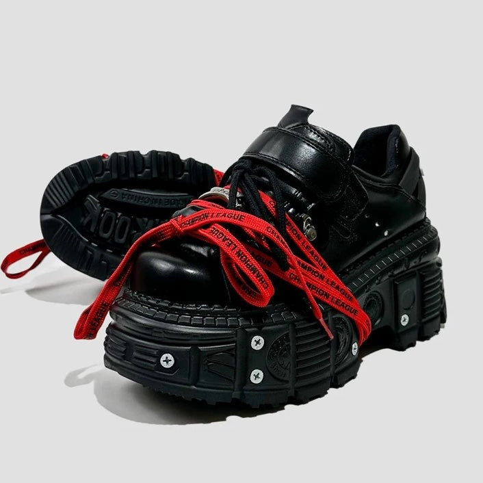 Custom Dark Metal Punk Shoes / v1114