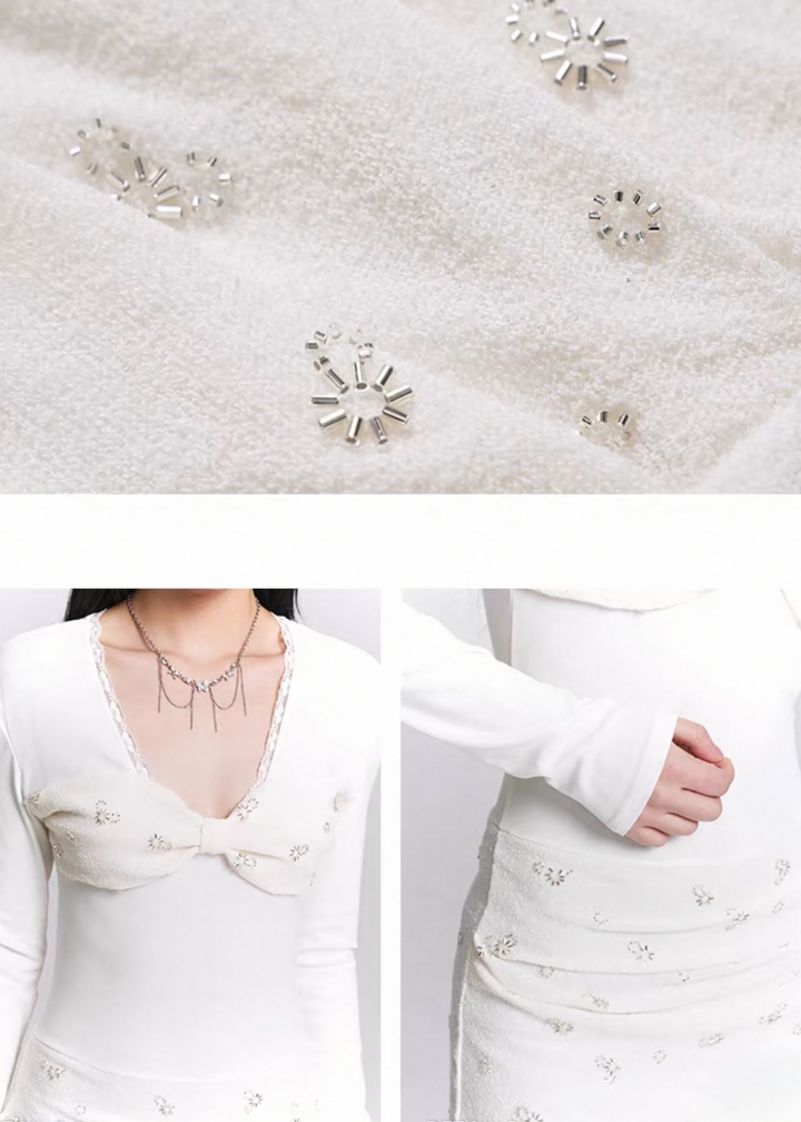 Slim Fit Embellished Long Dress / LG1513