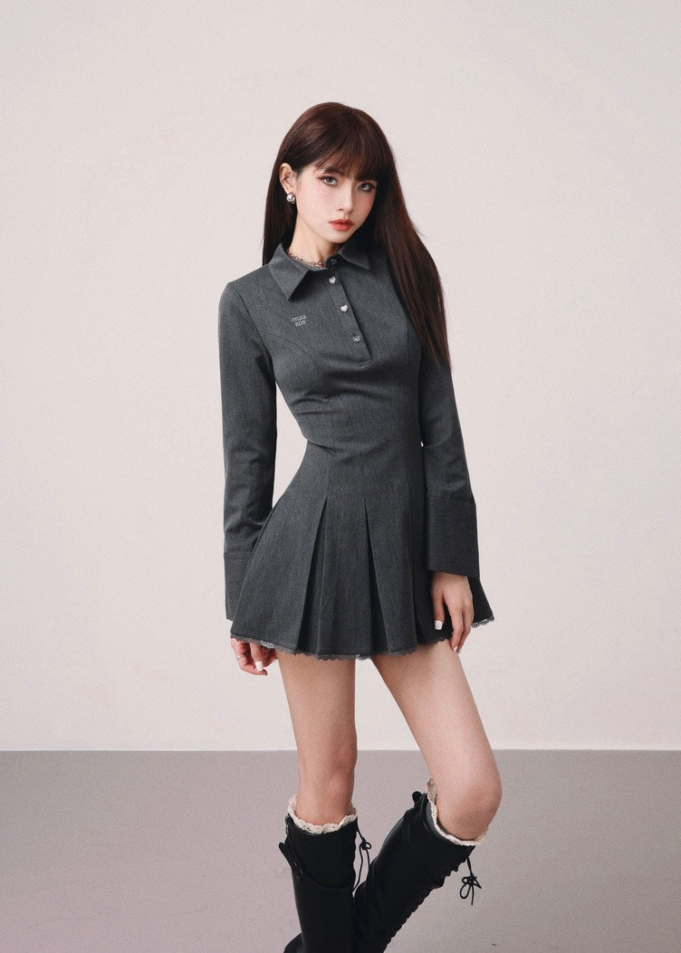 polo pleated mini dress / mu1121